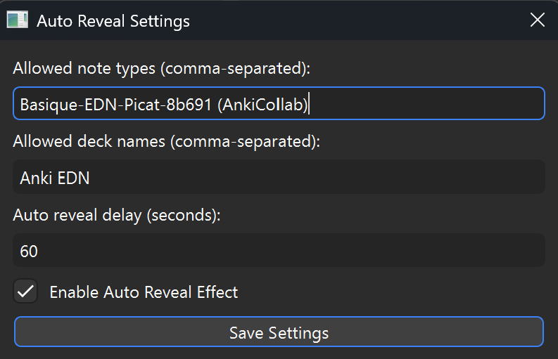 Configuration Auto Reveal